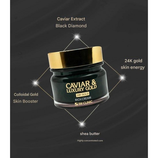 3W Clinic Caviar & Luxury Gold Rich Cream 100ml