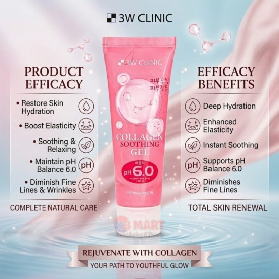 3W Clinic pH 6.0 Collagen Soothing Gel 120ml