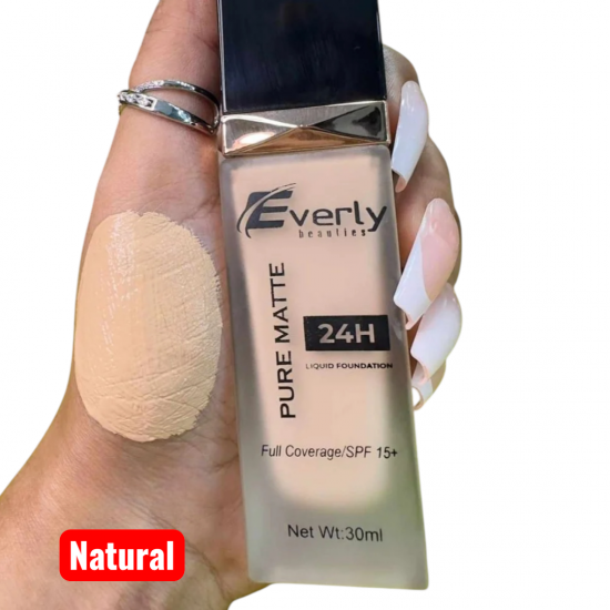 Everly Beauties Pure Matte Full Coverage Foundation (Natural)