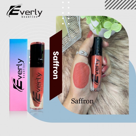 Everly long Lasting Ultra Matte liquid Lipstick (Saffron)