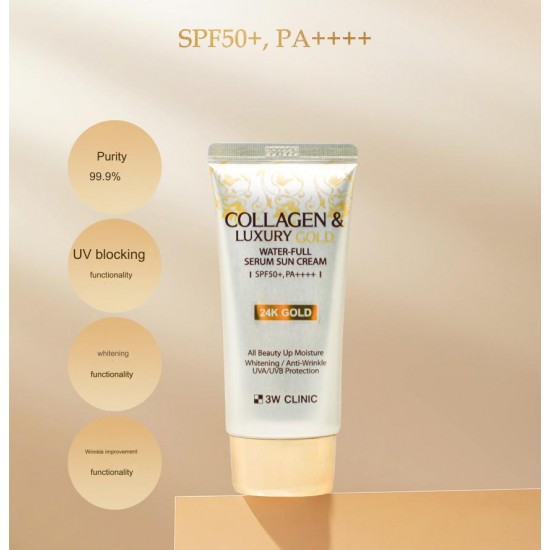 3W Clinic Collagen & Luxury Gold Water-Full Serum Sun Cream 50g