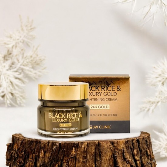 3W Clinic Black Rice & Luxury Gold Brightening Cream 100g