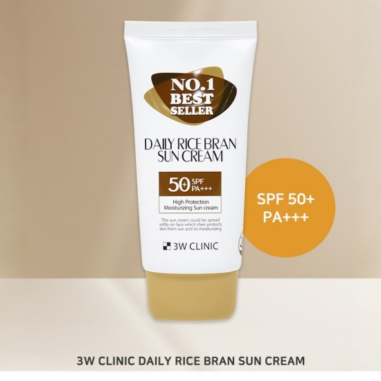 3W CLINIC Daily Rice Bran Sun Cream SPF50+ PA+++ 70ml