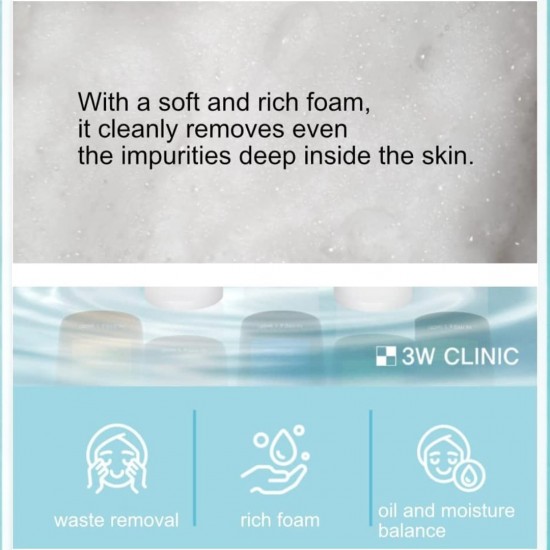 3W Clinic Green Tea Clear Cleansing Foam 180ml