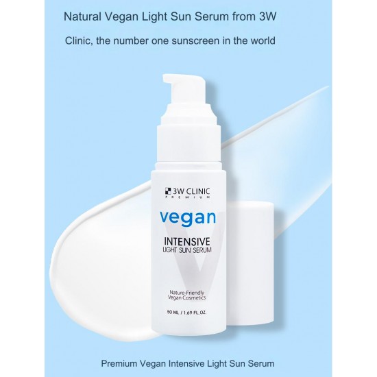 3W CLINIC Premium Vegan Intensive Light Sun Serum SPF50+ PA+++ 50ml