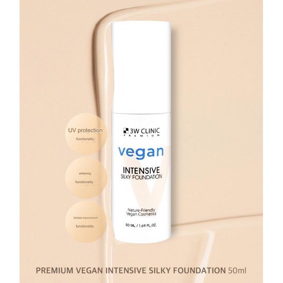 3W CLINIC Premium Vegan Intensive Silky Foundation SPF50+ PA+++ 