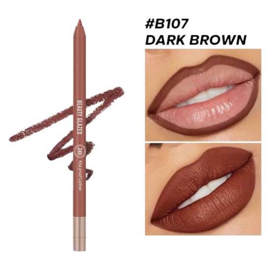 BEAUTY GLAZED Waterproof & Long Lasting Lip Liner B107 Dark Brown BEAUTY GLAZED Waterproof & Long Lasting Lip Liner B107 Dark Brown