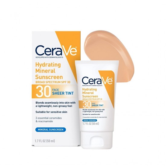 CeraVe Hydrating Mineral Sunscreen SPF30 with Sheer Tint 50ml