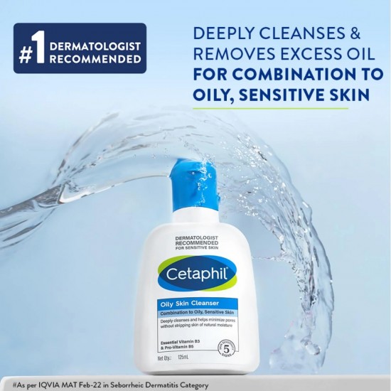 Cetaphil Oily Skin Cleanser Combination to Oily, Sensitive Skin 125 ml