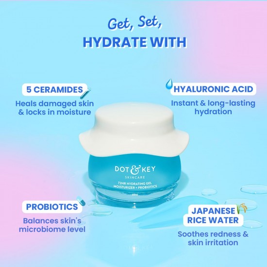 DOT & KEY 72Hr Hydrating Gel + Probiotics Moisturizer 60ml