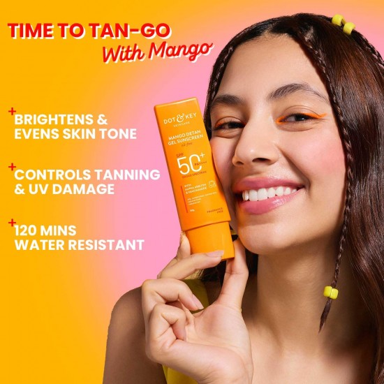 Dot & Key Mango Detan Gel Oil Free Sunscreen SPF 50+ PA+++