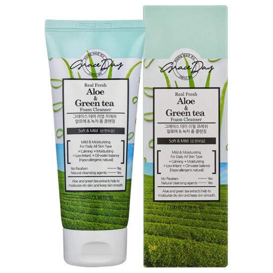 Grace Day Real Fresh Aloe & Green Tea Foam Cleansing