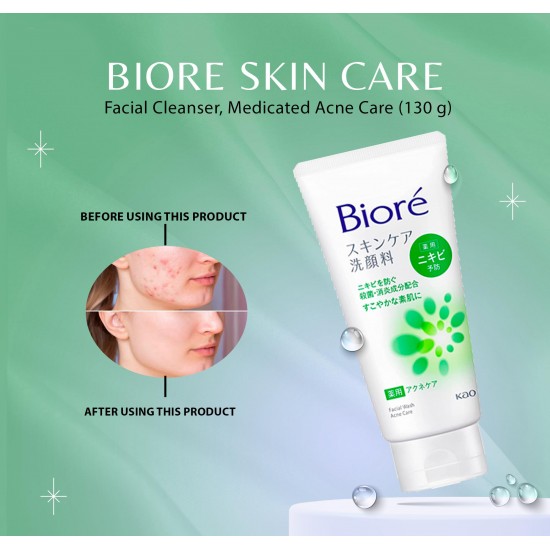 Biore Skin Care Medicated Facial Wash Acne Care 130g