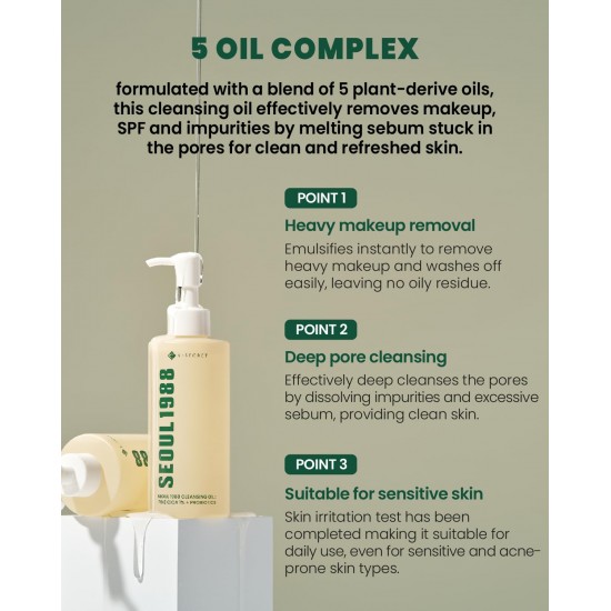K-SECRET SEOUL 1988 Cleansing Oil : Pine Cica 1% + Probiotics 200ml