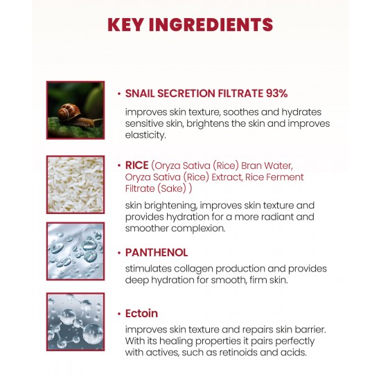 k-secret Seoul 1988 Cream:Snail Mucin 93% + Rice 100ml