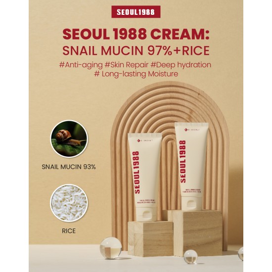 k-secret Seoul 1988 Cream:Snail Mucin 93% + Rice 100ml