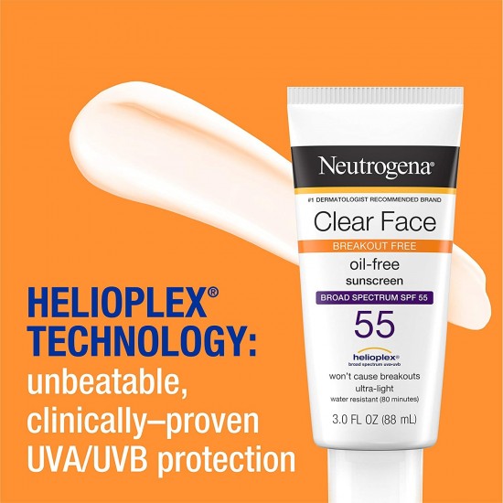 NEUTROGENA Clear Face Break Out Free Oil free Sunscreen SPF 50