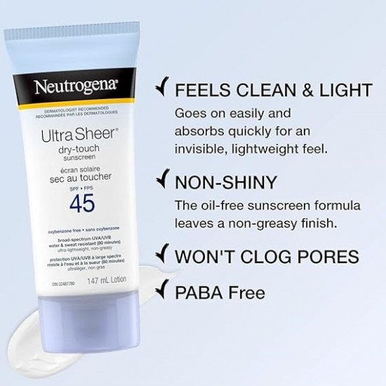 NEUTROGENA Ultra Sheer Dry-Touch Sunscreen Broad Spectrum SPF 45 88ml