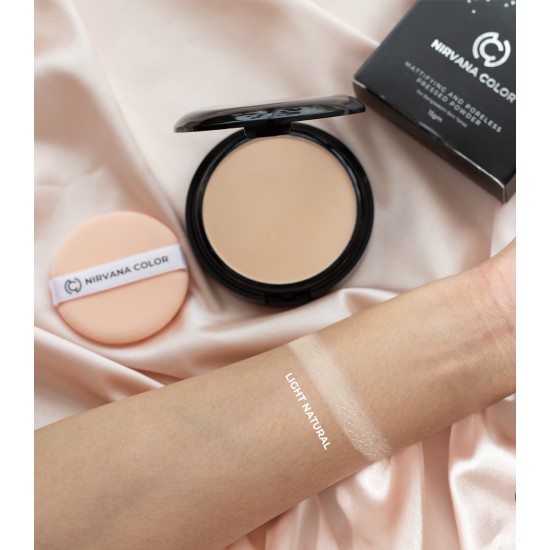 Nirvana Color Mattifying and Poreless Pressed Powder (Light Natural)