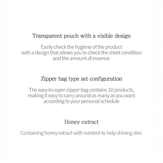 Tenzero Solution Nourishing Honey Sheet Mask 25ml