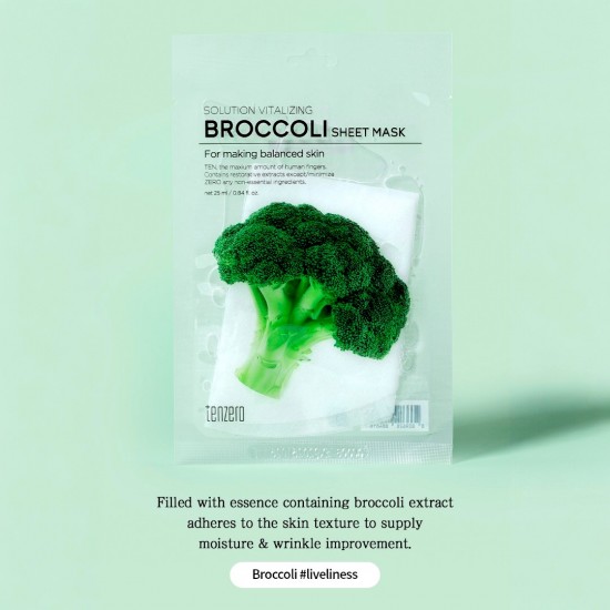 Tenzero Solution Vitalizing Broccoli Sheet Mask 25ml