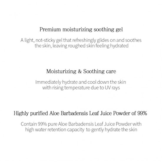 Tenzero 99% Moisture Aloe Vera Soothing Gel 300ml