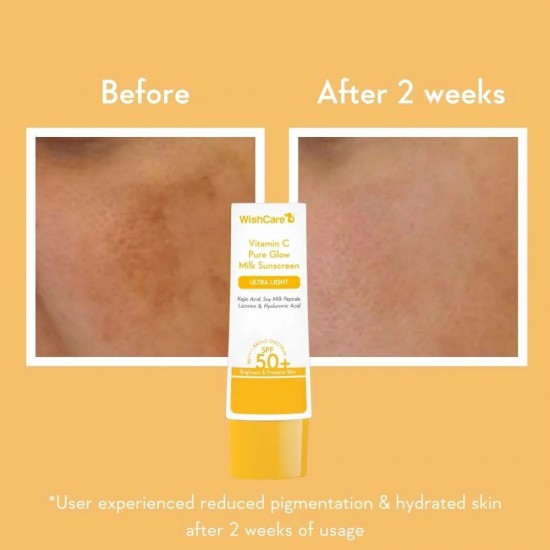 WishCare Vitamin C Pure Glow Milk Sunscreen SPF 50+ PA+++