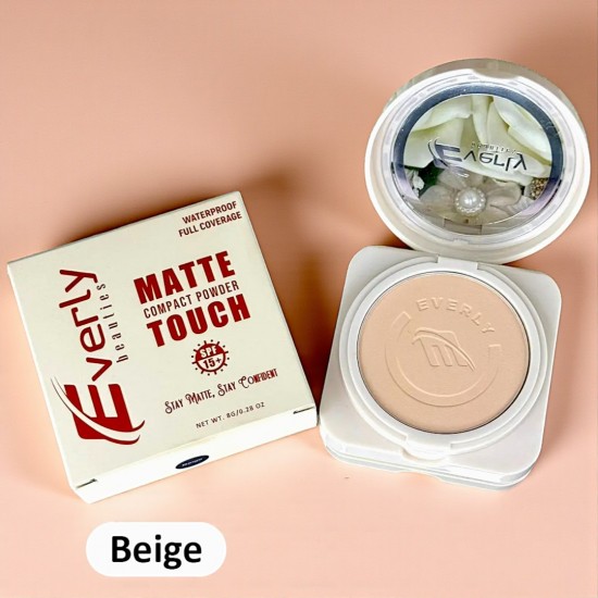 Everly Beauties Matte Touch Compact Powder with SPF15++ ( Beige)