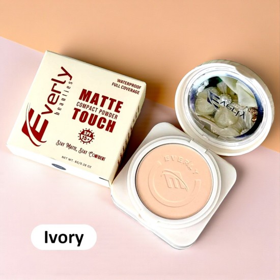 Everly Beauties Matte Touch Compact Powder with SPF15++ (Ivory)