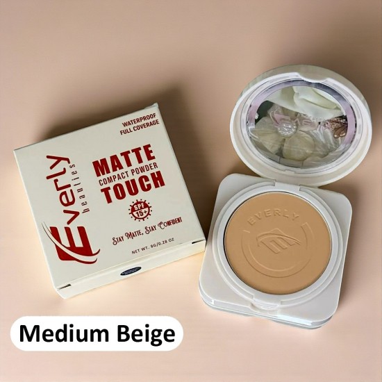 Everly Beauties Matte Touch Compact Powder with SPF15++ Medium Beige
