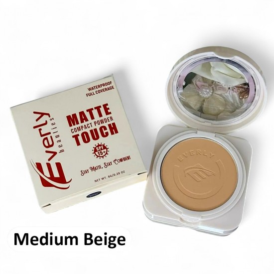 Everly Beauties Matte Touch Compact Powder with SPF15++ Medium Beige
