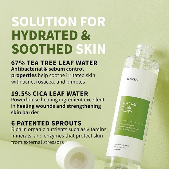 iUNIK Tea Tree Relief Vegan Face Toner 200ml