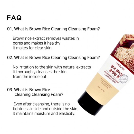 Lebelage Brown Rice Cleaning Cleansing Foam 180ml