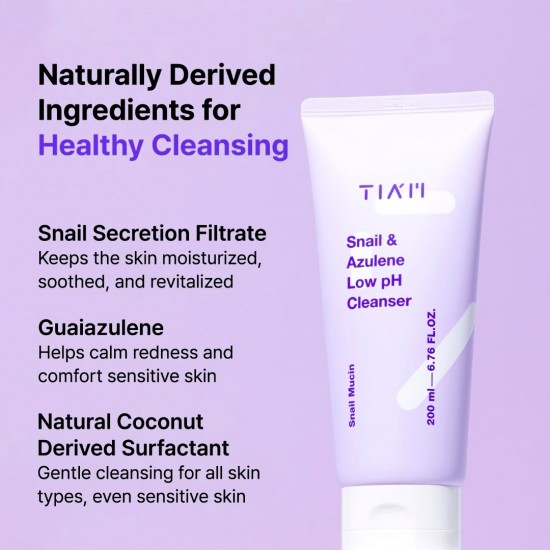 TIAM Snail & Azulene Low pH Cleanser 200ml