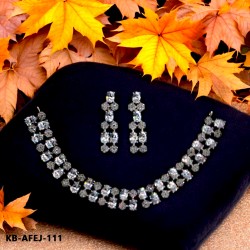 Diamond Cut Jewellery set (Necklace with Earrings) KB-AFEJ-111