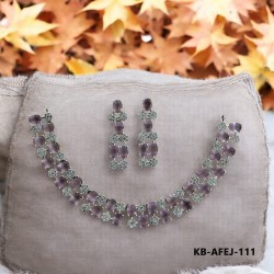 Diamond Cut Jewellery set (Necklace with Earrings) KB-AFEJ-111 Diamond Cut Jewellery set (Necklace with Earrings) KB-AFEJ-111