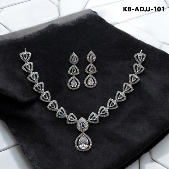 Diamond Cut Jewellery set (Necklace with Earrings) KB-ADJJ-101
