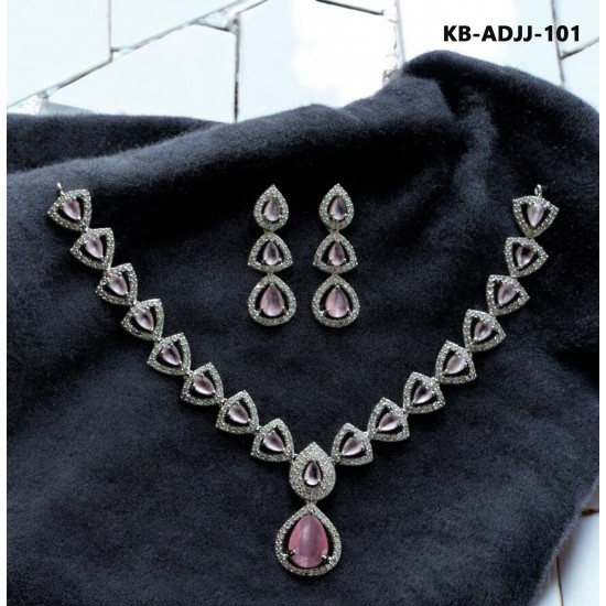 Diamond Cut Jewellery set (Necklace with Earrings) KB-ADJJ-101