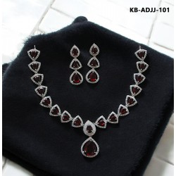 Diamond Cut Jewellery set (Necklace with Earrings) KB-ADJJ-101