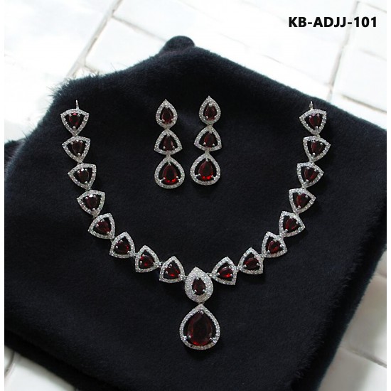 Diamond Cut Jewellery set (Necklace with Earrings) KB-ADJJ-101