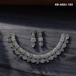 Diamond Cut Jewellery set (Necklace with Earrings) KB-AFEJ-103